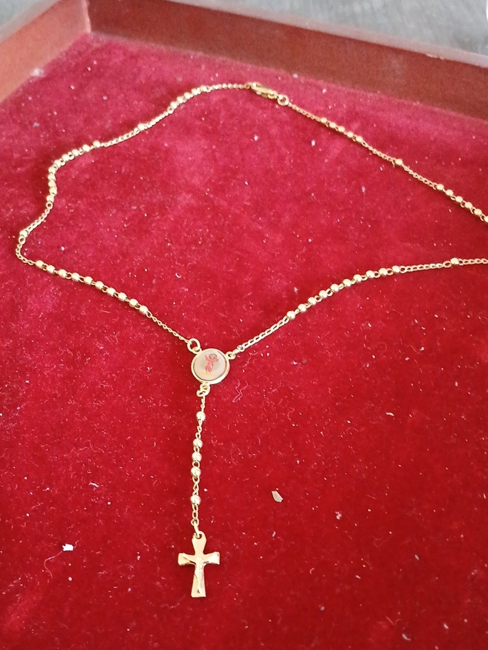 Gold Cross Lariat Necklace - Delicate Women's Jewelry